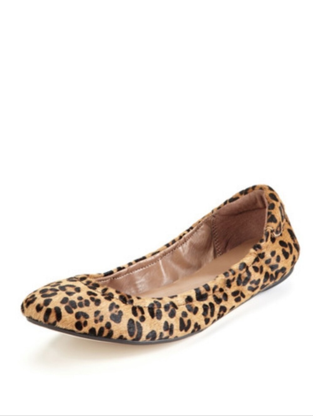 ELORIE Bella Leopard Print Ruched Elastic Ballet Flat